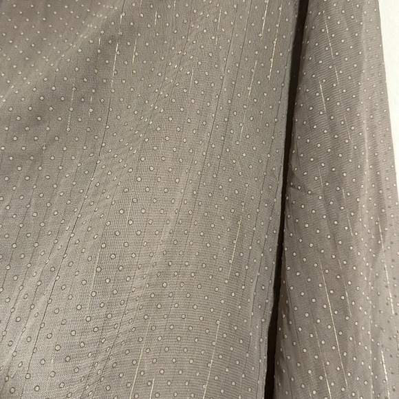 REISS Dotted metallic thread taupe button up blouse vintage 90s Y2K - Picture 4 of 4